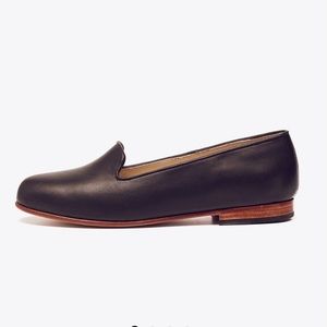Nisolo black leather smoking shoe